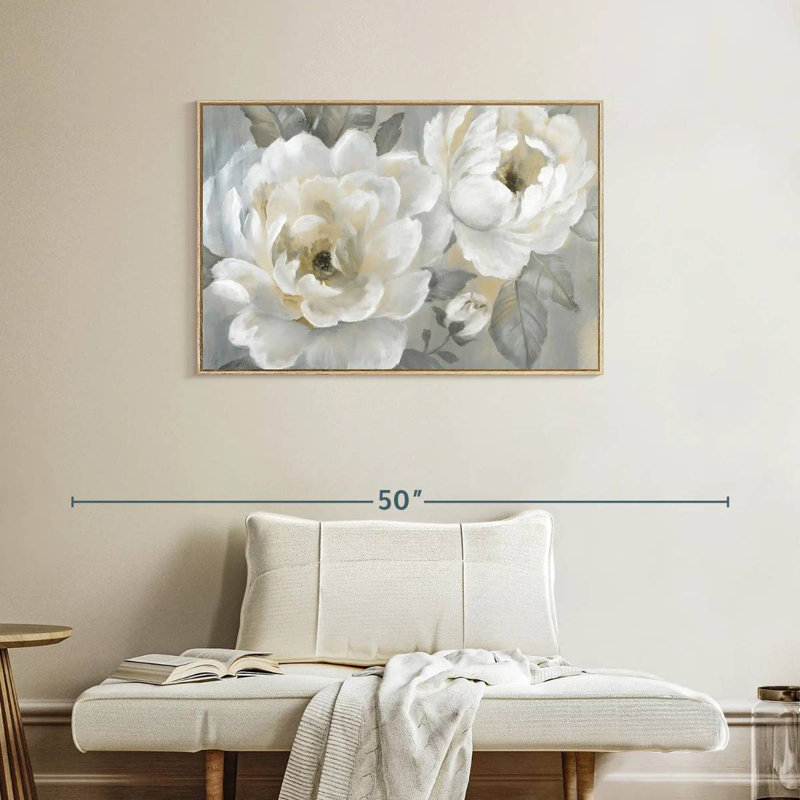 Pivoines parfaites, Cadre flottant en bois naturel, 37 po x 25 po
