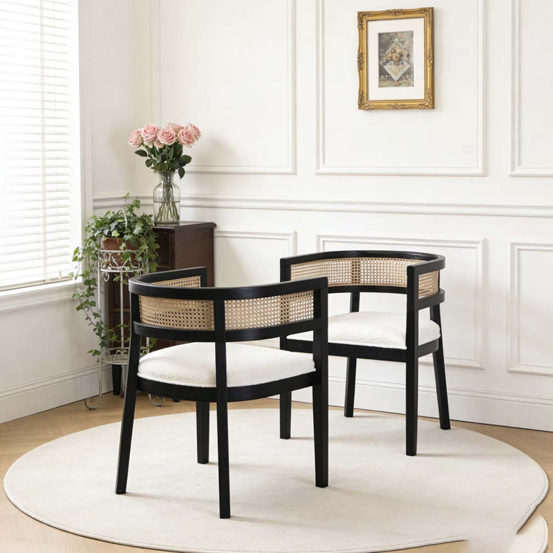 Chaise de salle à manger, Beige + noir