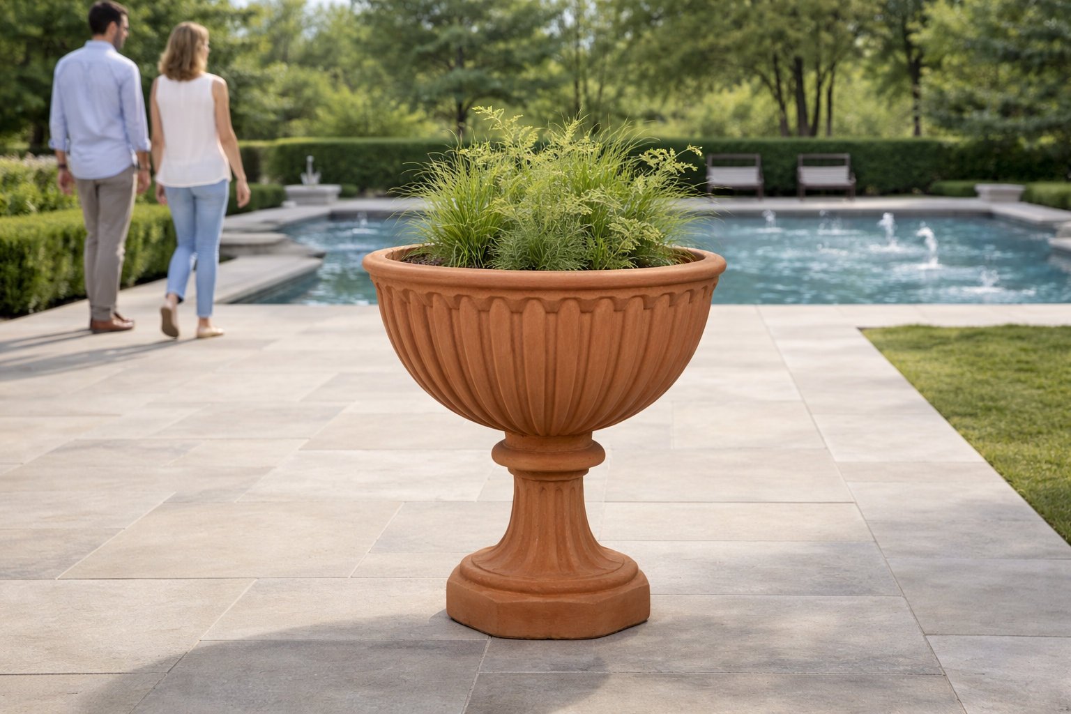 22 in. Treviso Urn, Terracotta