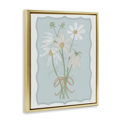 Cadre flottant Spring Clippings Daisies, design par Leslie Hermosa