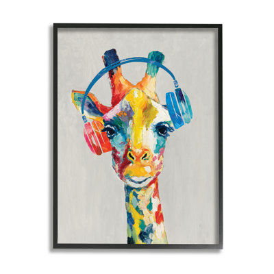 Girafe, casque d'écoute, musique contemporaine, portrait de la jungle Cloverfield & Co.