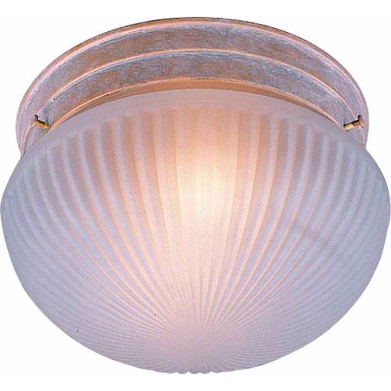 Kendelyn 2-Light 11"W Indoor Prairie Rock Round Flush Mount with Frosted Ribbed Glass 