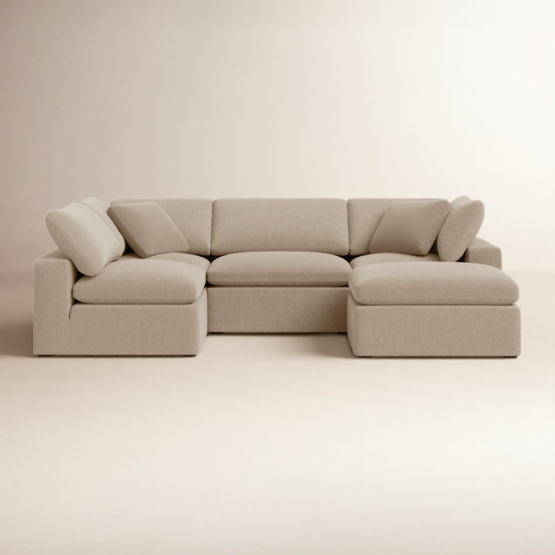 Calana Modular Sectional, Almond, 5 Piece
