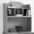 Gray Rectangular Solid Wood Executive Desk with drawers desk-14031173