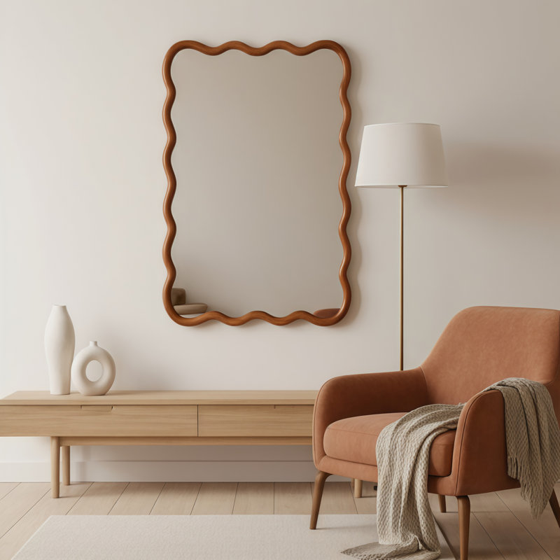 Miroir décoratif Wavy, H 24 po x l 36 po, Brown