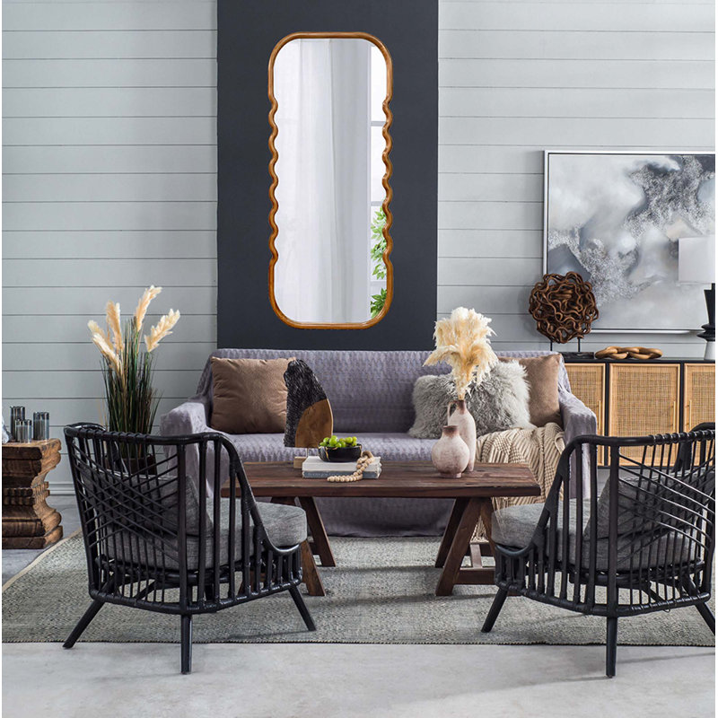 Miroir surdimensionné en bois 31,4 x 1,4 x 74 po