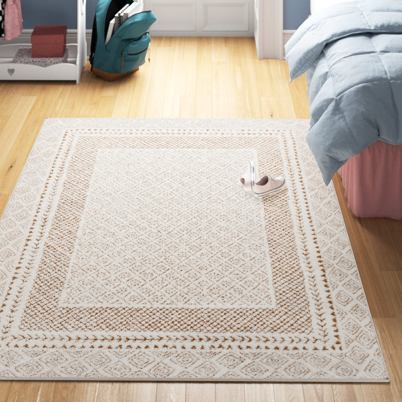 Tapis brun tissé à la machine Calvo, Rectangle 5 pi 3 po x 7 pi