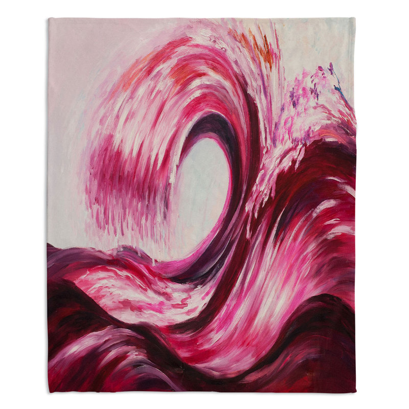 Couverture sherpae rose doux à roulement d’onde 1, l 68 po x L 80 po