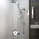 7.5" Rotatable Dual Shower Head with Handheld Combo, Adjustable Slide Bar