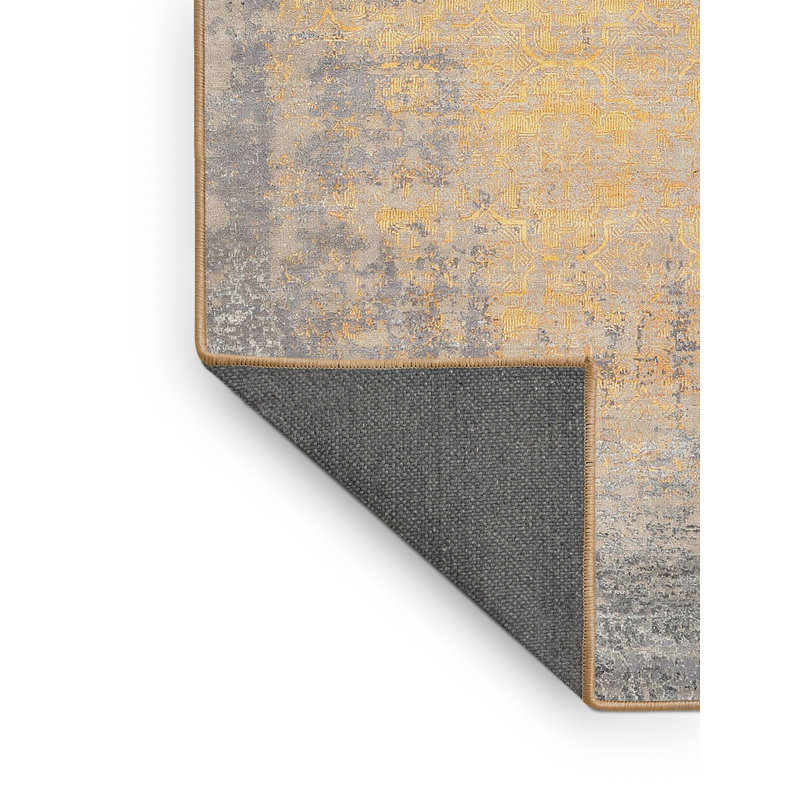 Tapis de zone gris/beige contemporaine Plympt, Rectangle 7 pi x 9 pi
