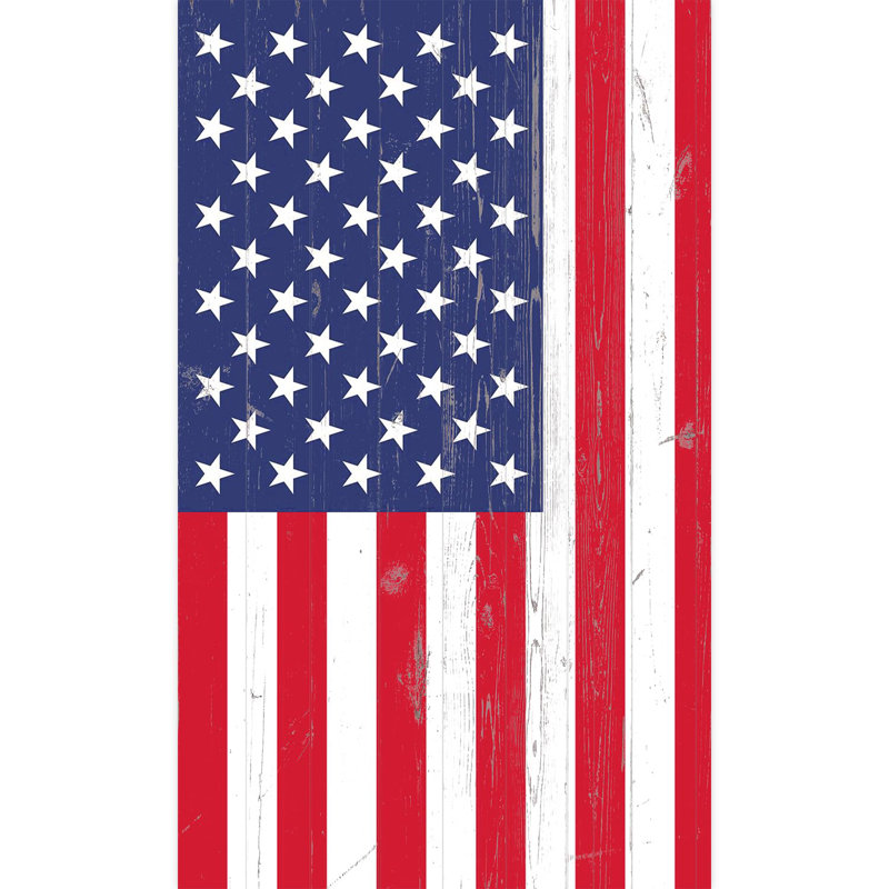 Papier peint rétro avec drapeau américain rustique, L 120 po x l 72 po