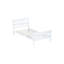 Lit simple avec tête et pied de lit, lit en bois d'hévéa, blanc