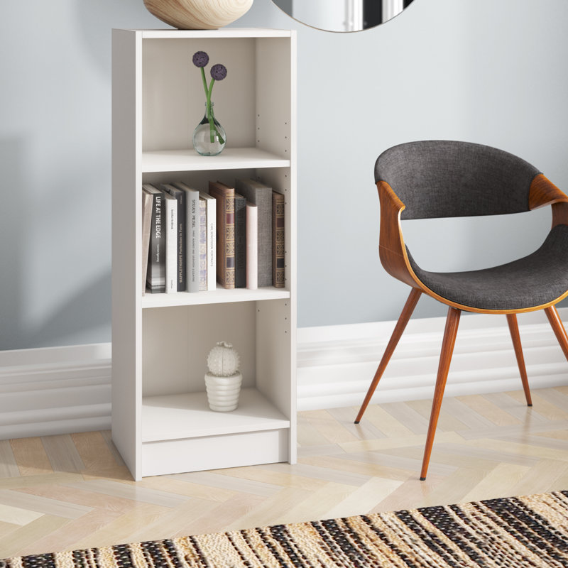 Zaira 80cm H x 40cm W Standard Bookcase, White, 106cm H x 40cm W x 30cm D