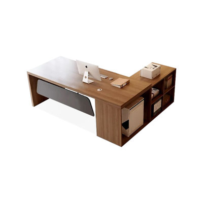 Bureaux en bois massif en L noyer