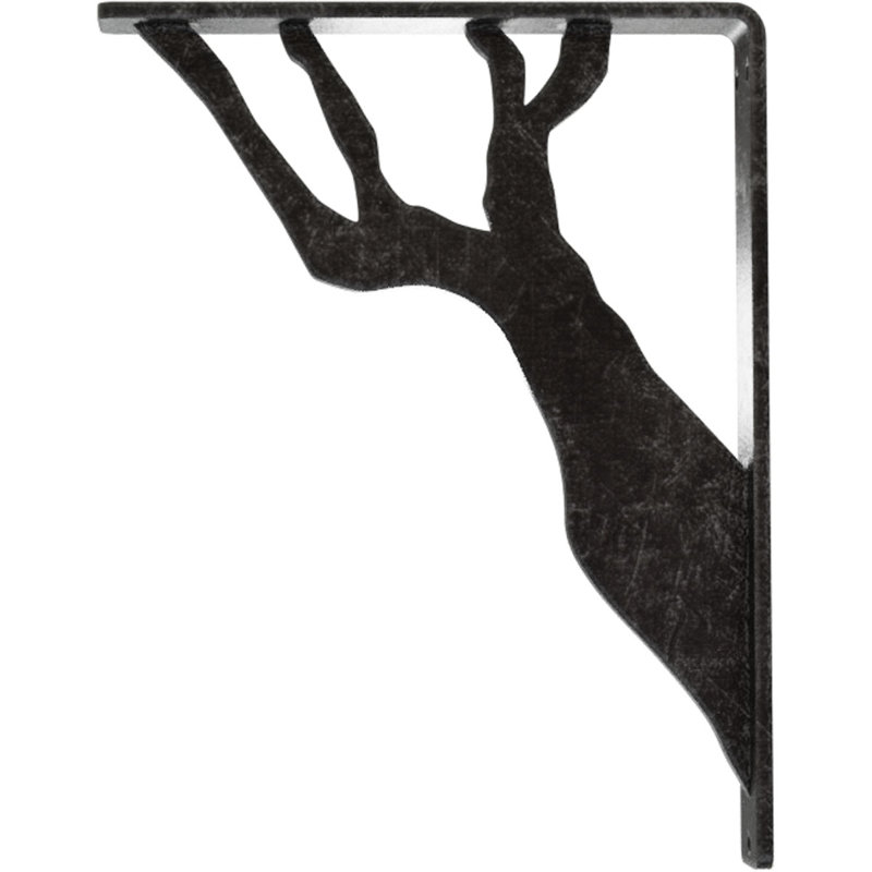 Support en fer forgé Damon, Argent antique, H 10 po x l 1,5 po x P 7,5 po