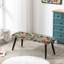 Banc rembourré floral noir-135451927