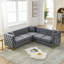 Canapé d'angle 5 places en forme de L avec 3 coussins