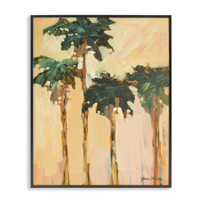 «Shady Palms Impression», estampe numérique encadrée par Jane Slivka