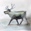 Caribou - Reproduction de faune encadrée pour la décoration de salon