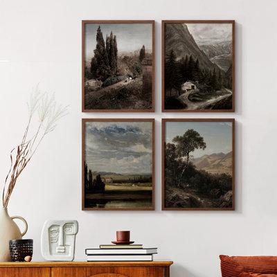 «Vintage Landscape Cxxxi», 4 pièces sur papier
