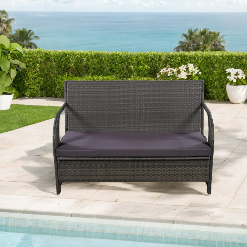 Chaise de patio avec coussins Adren, Gris