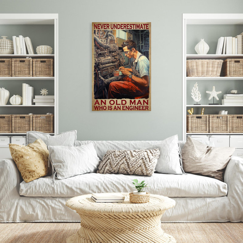 «An Old Man Who Is An Engineer», impression sur toile, H 36 po x l 24 po x P 1,25 po