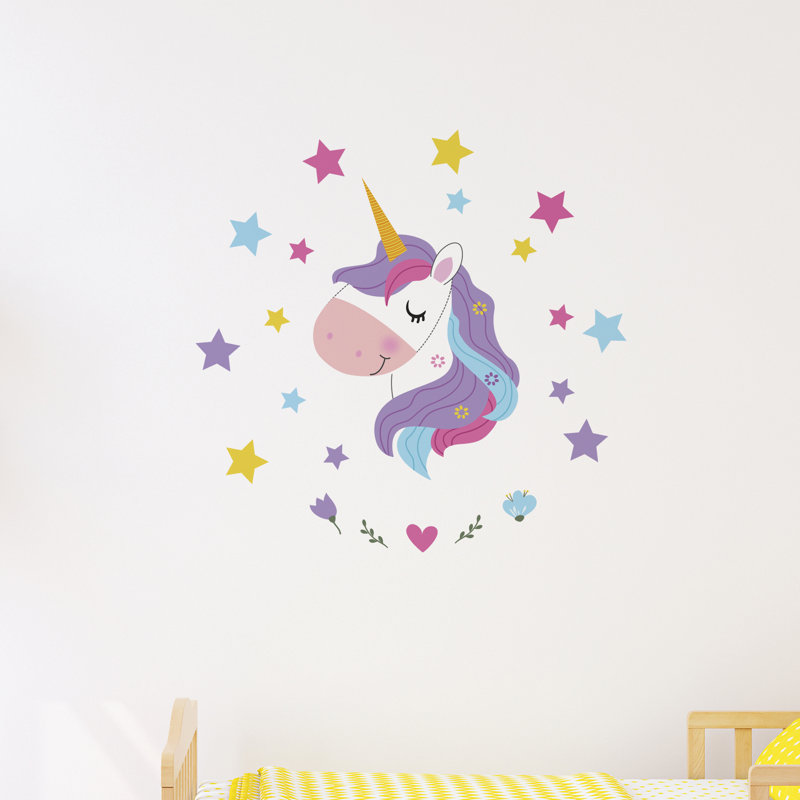 Décalcomanie murale licorne magique