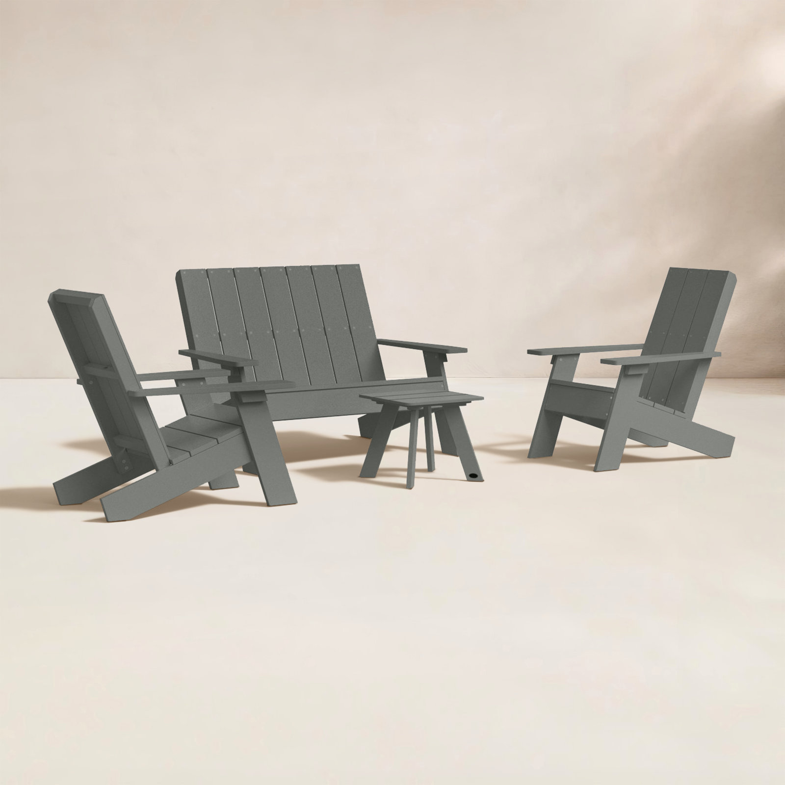 Byrnes 4 - Person Patio Conversation Set, Coastal Teak