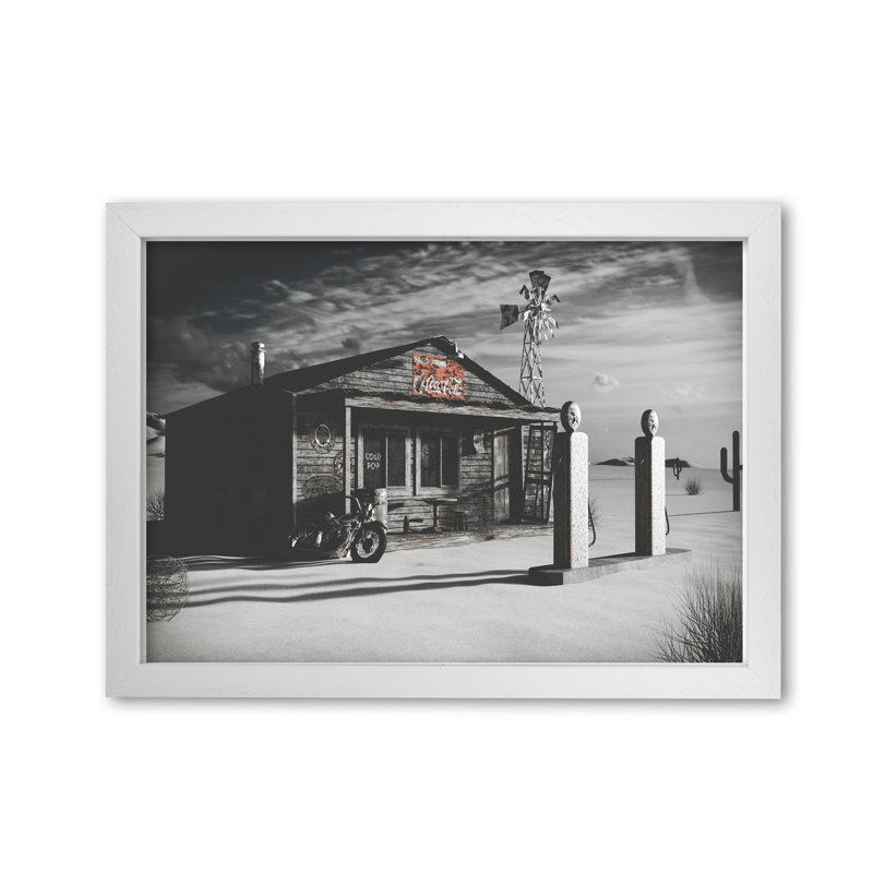 Texas Store Coca Cola - Print, 42 cm H x 30 cm W x 5 cm D, White Grain Frame