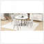 Ensemble de table de salle à manger extensible 5 pièces pour petits espaces - plateau rond en faux marbre avec cadre doré, 4 chaises rembourrées, conception pliable compacte,-146497889-146497823