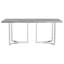 Table de salle à manger moderne en faux marbre avec un élégant design à double piédestal