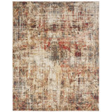 Holsworthy Abstract Area Rug in Ivory/Brown