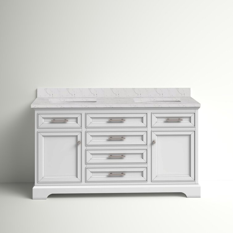 Annaline 72'' Free-Standing Double Bathroom Vanity with Engineered Stone Vanity Top Lark Manor Base Finish: Silver Gray