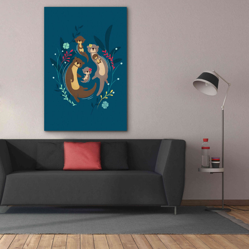 «Otter Family» par Jay Fleck, estampe numérique sur toile, L 40 po x H 60 po