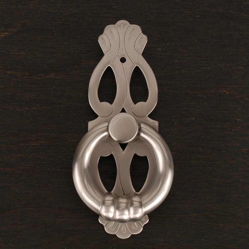Poignée anneau 1 "avec plaque décorative CF Series, Nickel satiné
