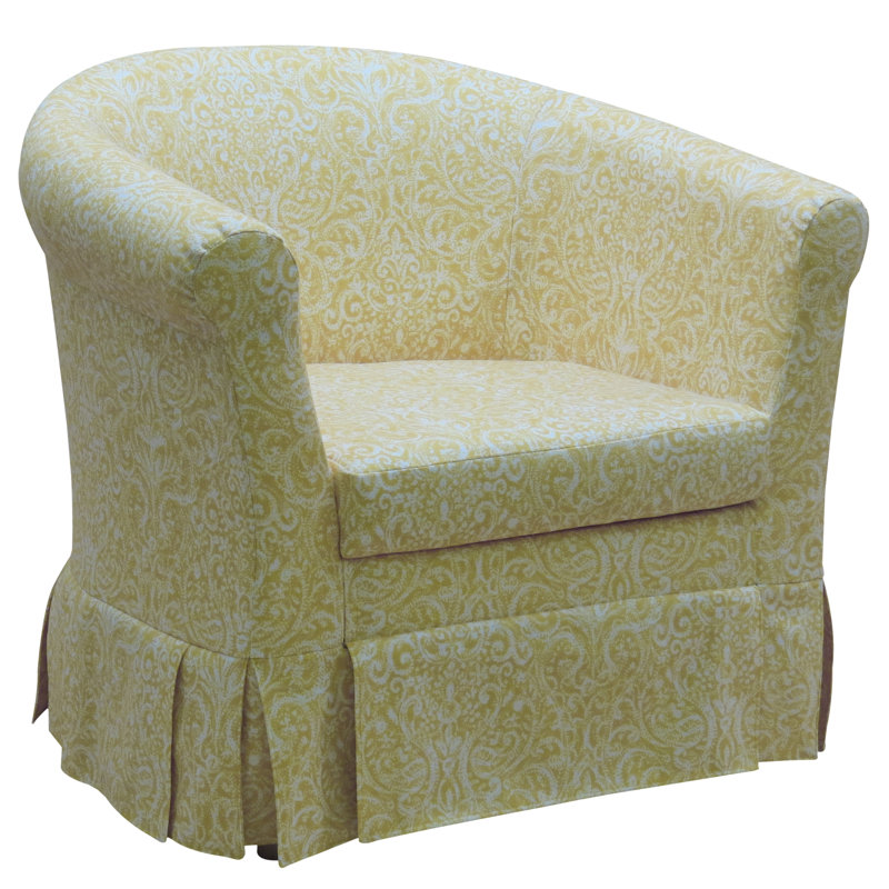 Fauteuil demi-tonneau en polyester de 30,5 po Cayeman, Jaune