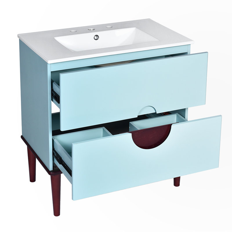 Ensemble de meuble-lavabo avec lavabo en céramique