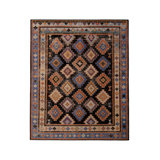 Hand-Knotted Classic Rug Diamond Beige And Blue Tribal Pattern By Rug & Kilim
