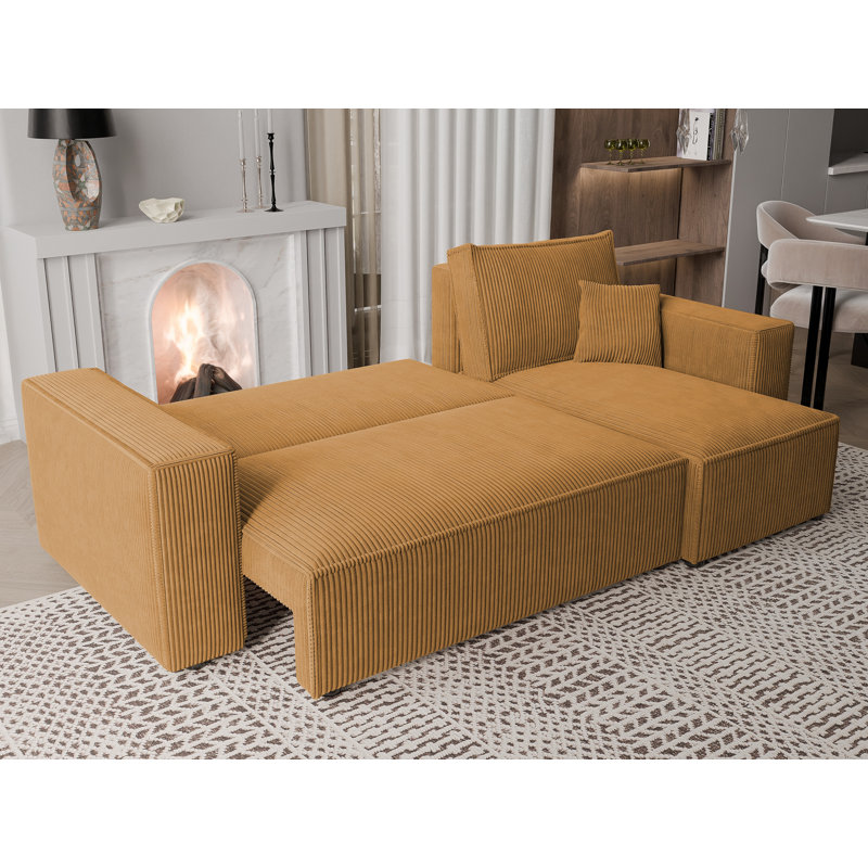 Sahur 4 Seater Sofa Bed, Yellow