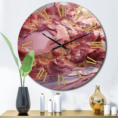 Horloge murale rose