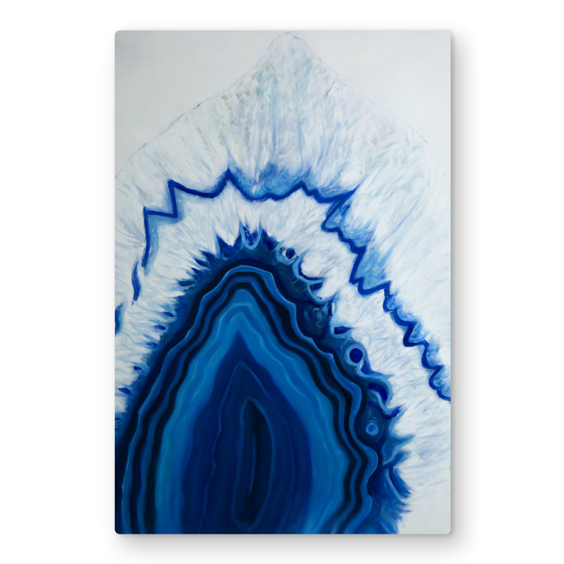 Agate Geode Slice - Contemporary Minerals Metal Print Decor, 30" H x 20" W