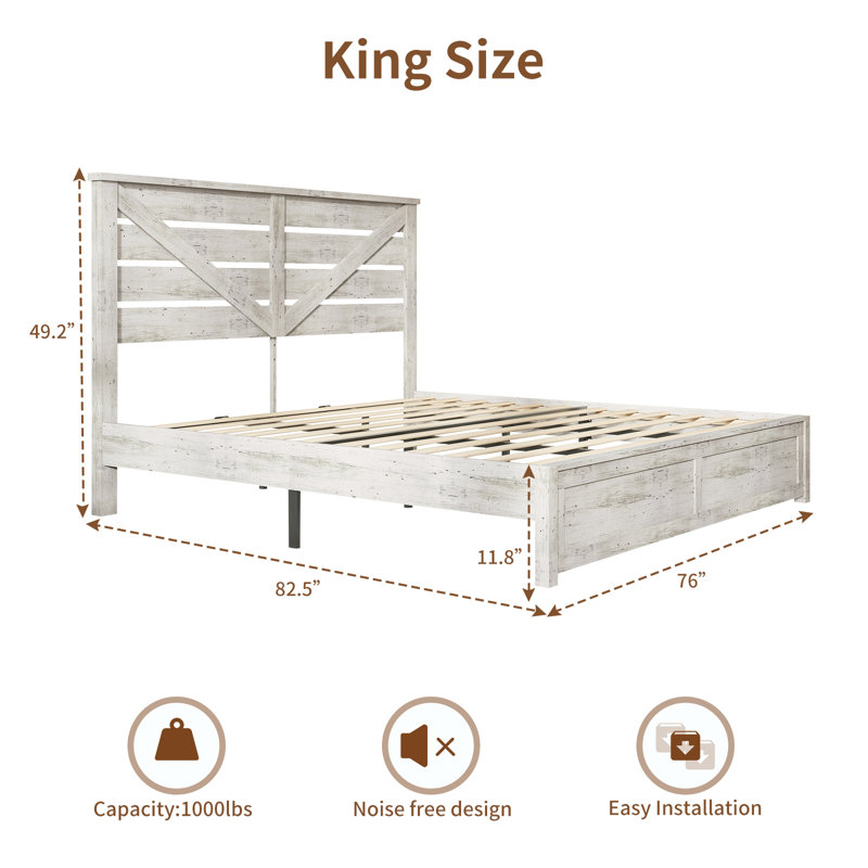 Devaya Panel Bed, King, White