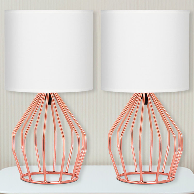 Stony Metal Table Lamp, Rose Gold