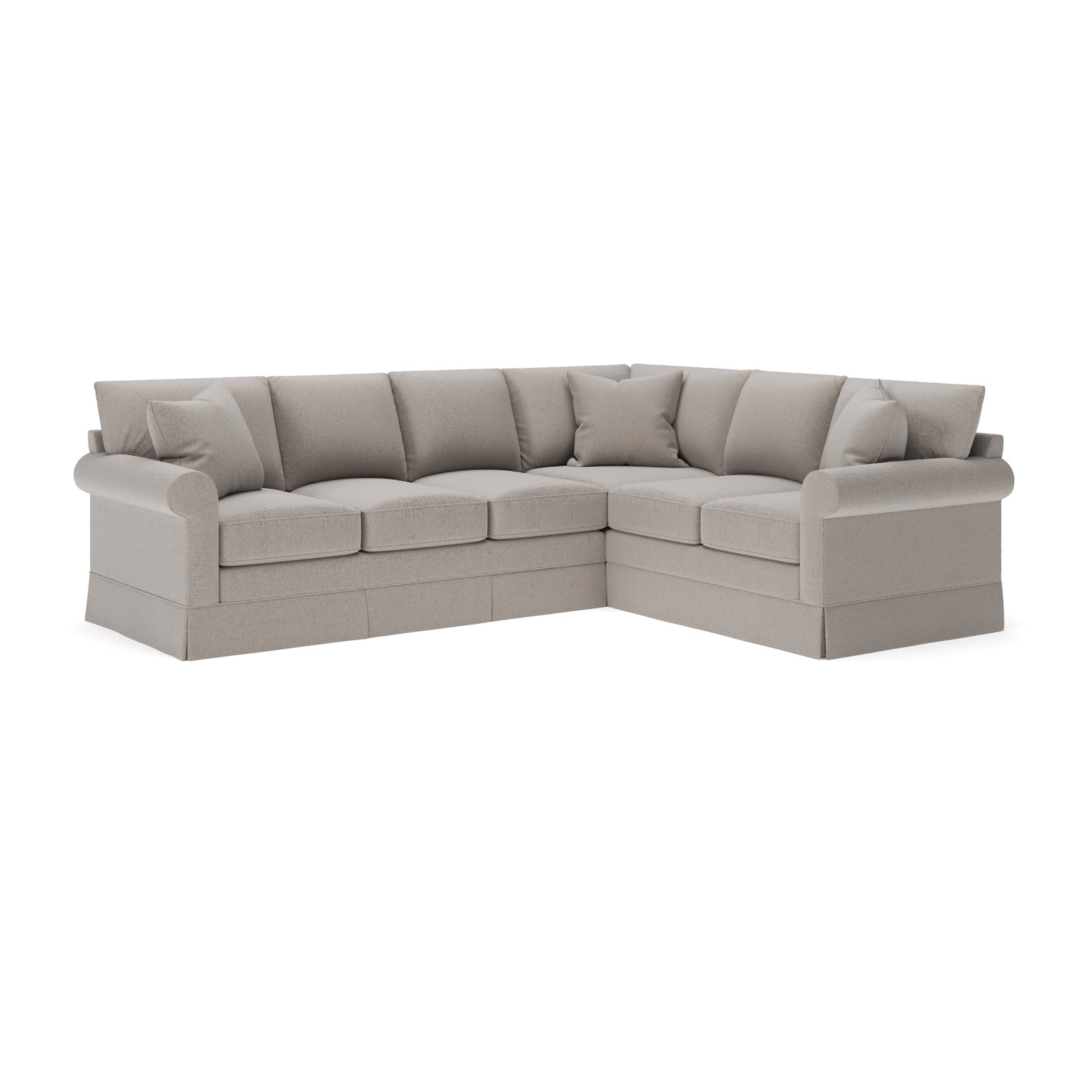 Friedman Sectional, Right Hand Facing, Apollo Pebble Boucle