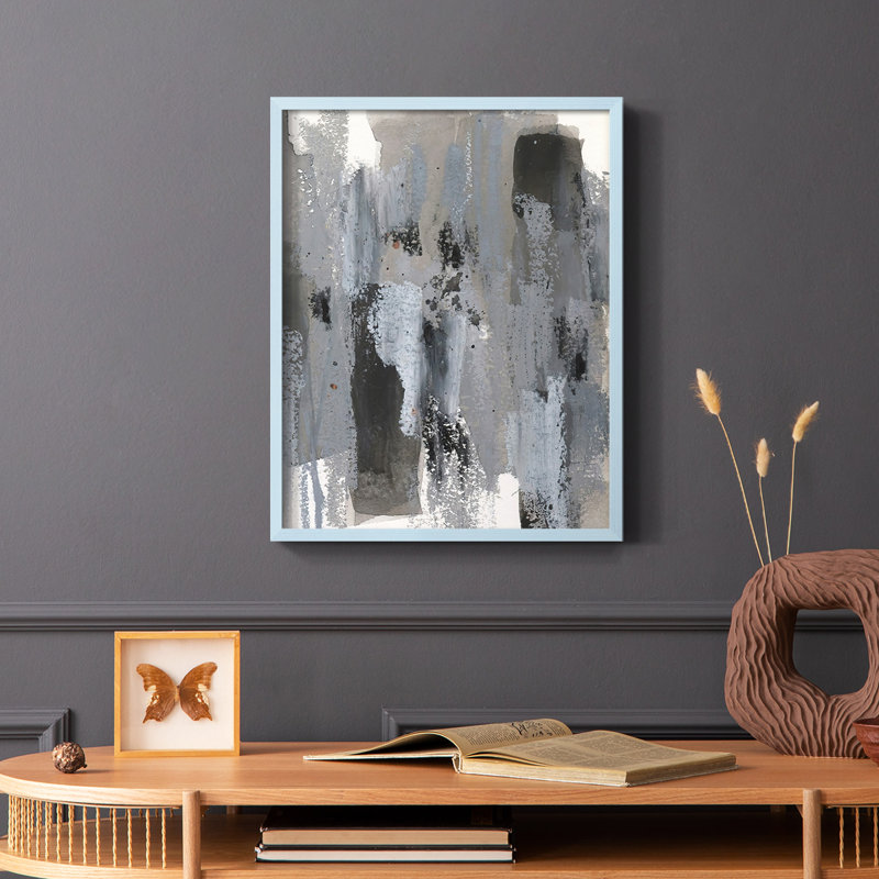 «Loft Pastel IV», reproduction encadrée - bois massif, Bleu, H 10 po x l 8 po
