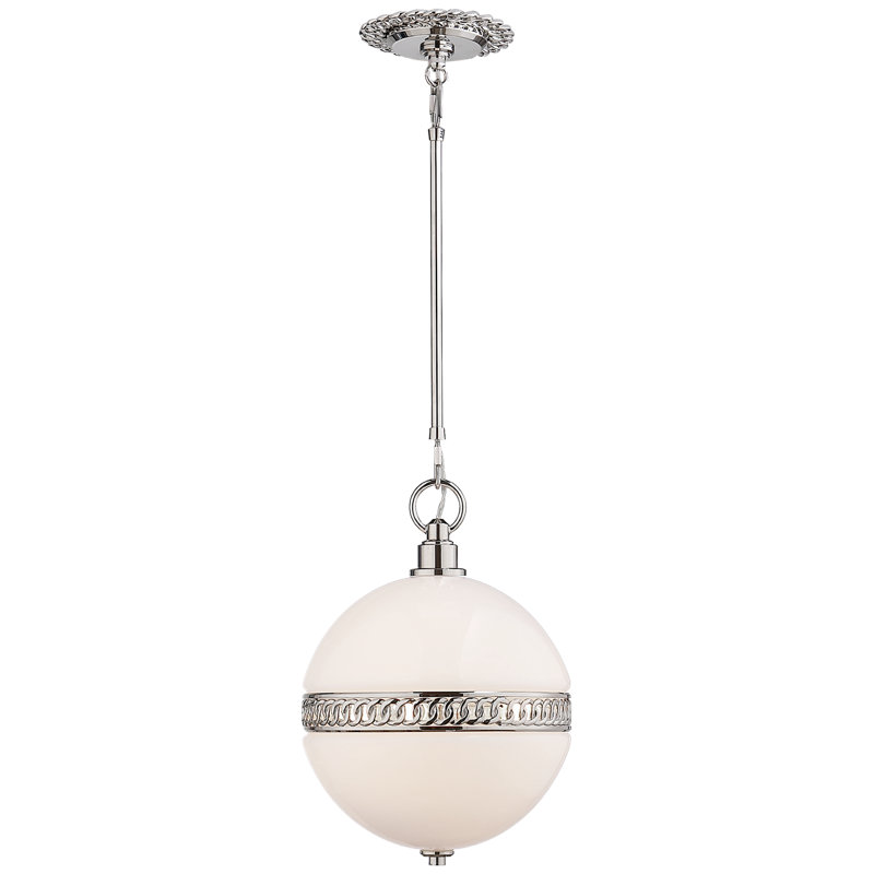 Ralph Lauren Hendricks 4 Light Chandelier, Polished Nickel, 49"H x 12"W x 12"D