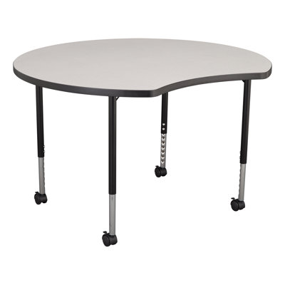 Structure Series Crescent 46" x 43" Adjustable Height Novelty Activity Table with Casters
