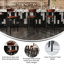 Tabouret de bar commercial en métal avec siège en bois et dossier Boomerang-812724834