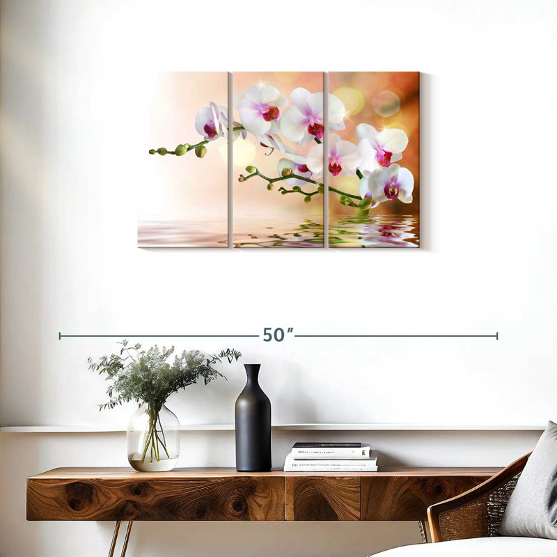 Harnek Orchid Flowers On Water, 20" H x 33" W