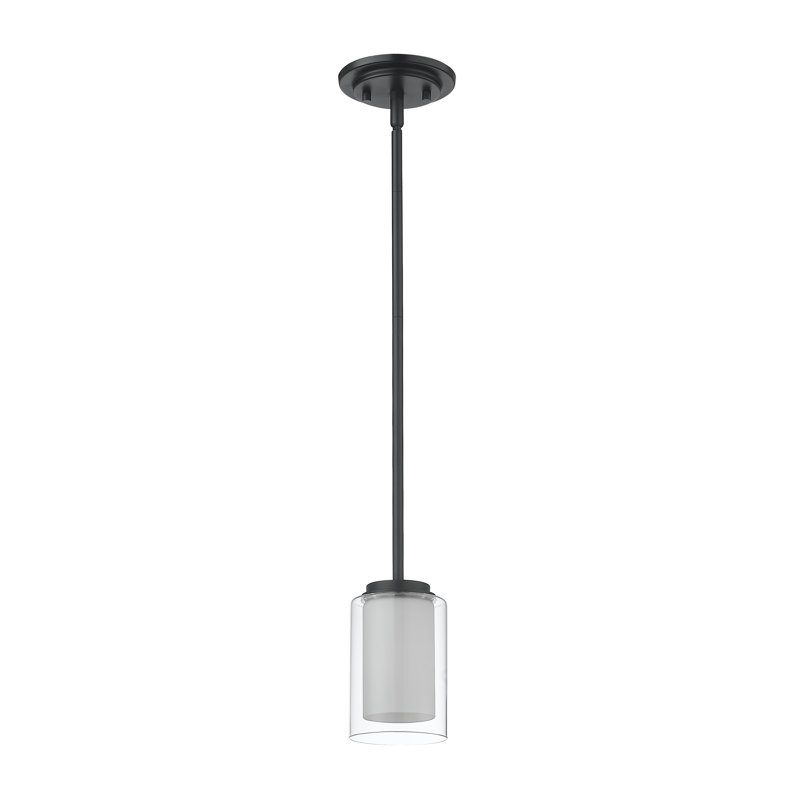 Luminaire suspendu bocal unique 1 lumière Arie, Noir mat